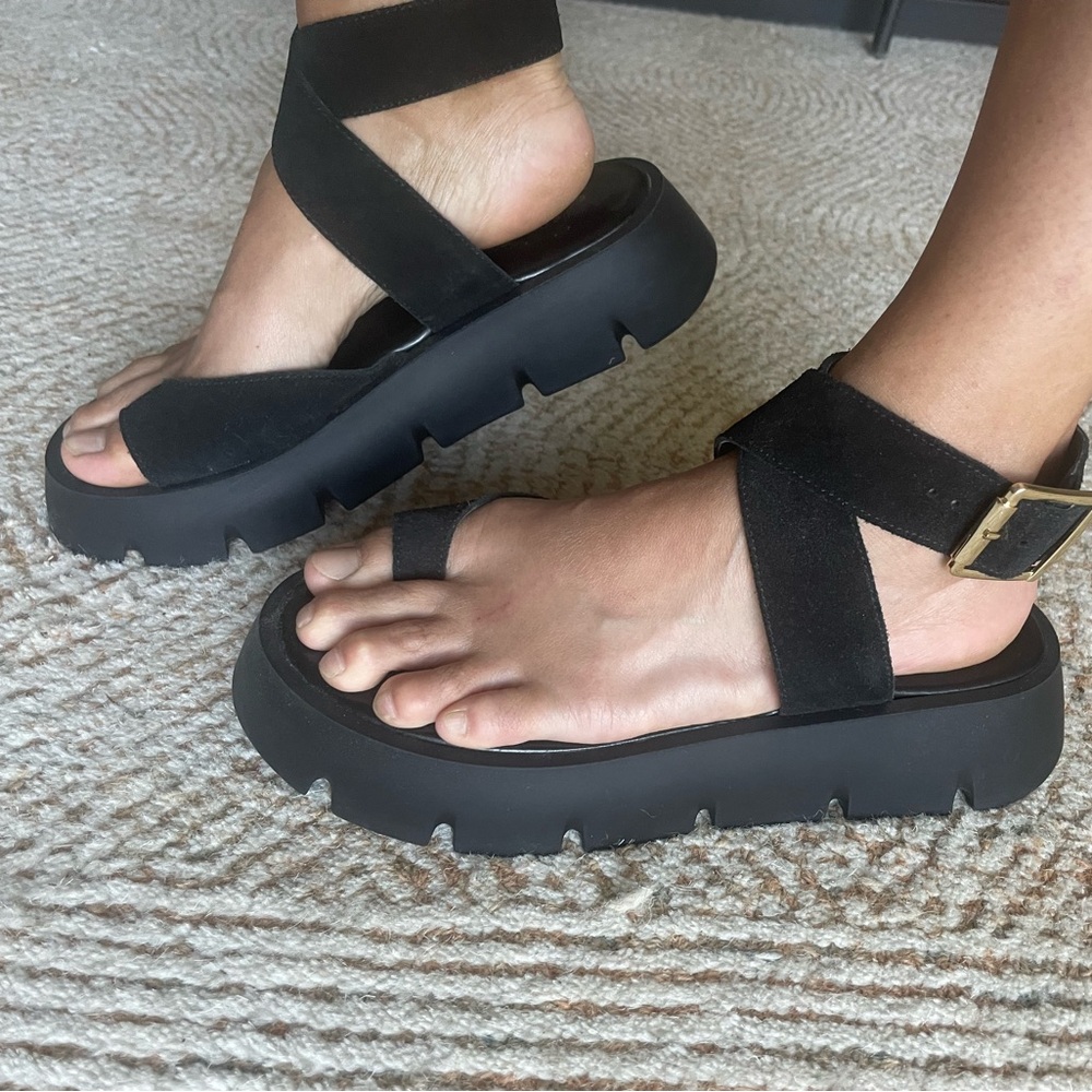 Free People Chunky Platform Wrap strap Sandals size 40